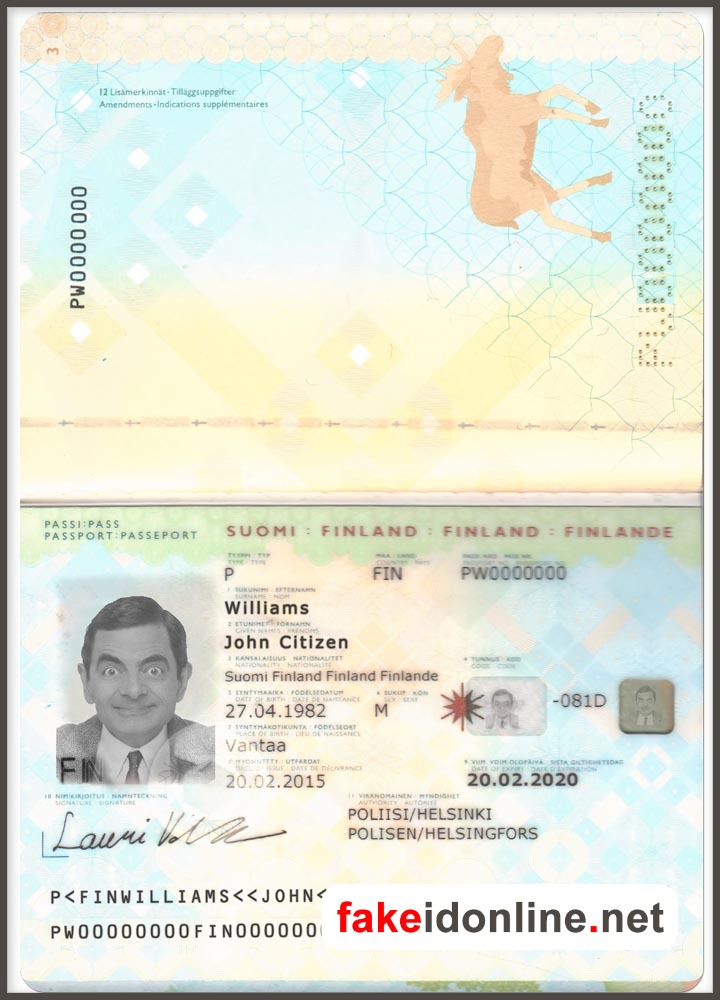 Finland Passport Template PSD